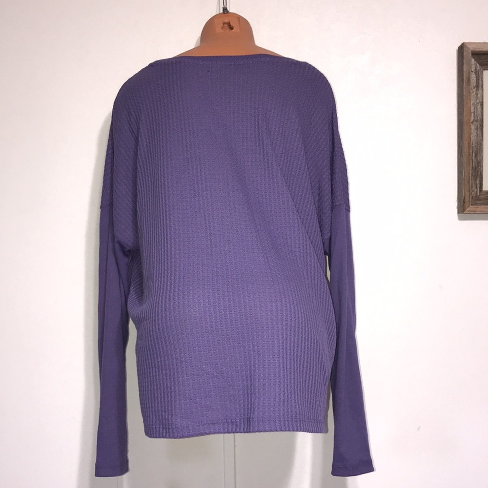 Alfani Intimates Cozy Thermal Top Plum Garden - Picture 5 of 6